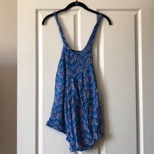 Blue printed mini dress/tunic